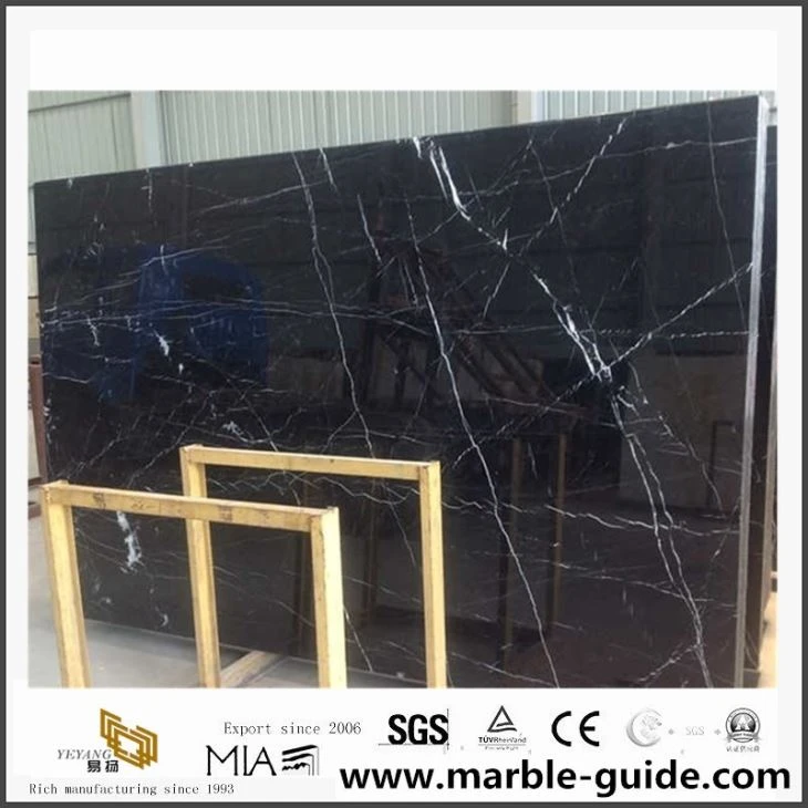 Nero Marquina marmor vannitoa tööpinna jaoks koos Hiina manufaktuuriga odava hinnaga