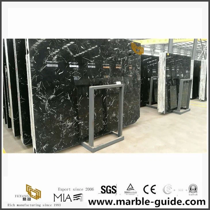 Black Ice Flower Marble Slabs